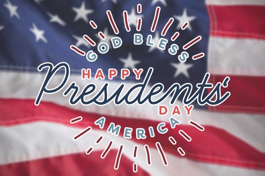 Composite image of god bless america. happy presidents day. vector typography