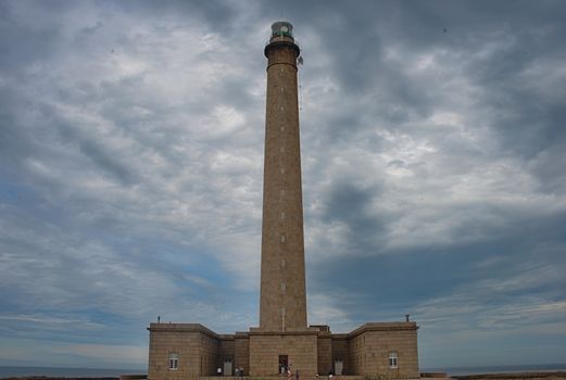 CHERBOURG, FRANCE - June 6th 2019 - Huge stone lighthouse