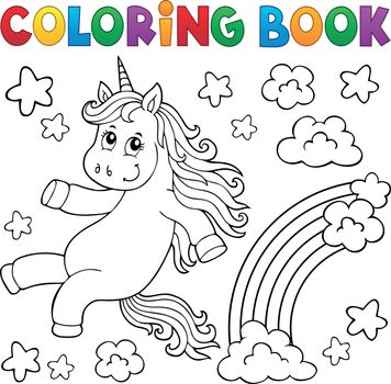 Coloring book cute unicorn topic 2