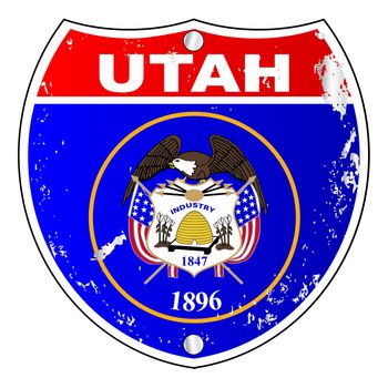Utah Flag Icons As Interstate Sign