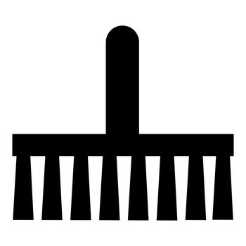 Broom Brush symbol icon black color vector illustration flat style image