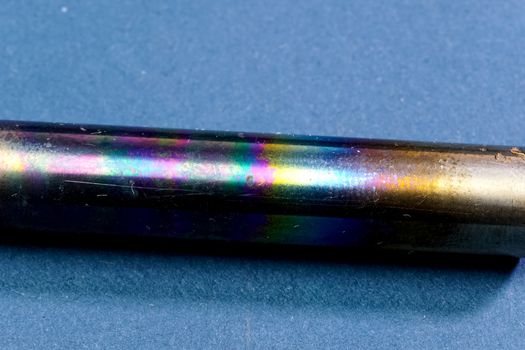 tungsten rod with a colored oxide film.