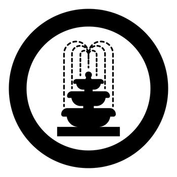 Fountain Tier of Water icon in circle round black color vector illustration flat style image