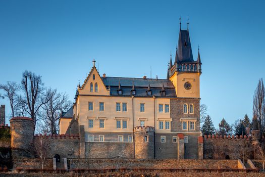 Zruc nad Sazavou, Czech Republic - A beautiful Gothic castle in Zruc nad Sazavou in winter. Central Bohemia region of the Czechia.