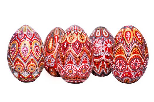 Easter eggs, hand-painted with acrylic paints, art