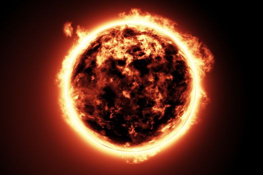 Large fire ball of the sun