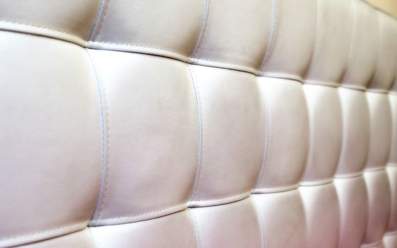 Tufted white leather headboard texture for background