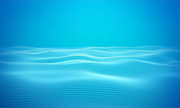 Abstract blue wave background,Deep water animate presentation concept.