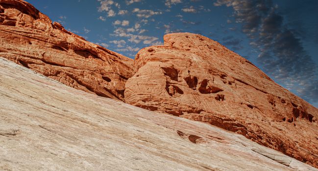 Red Rock Boulders on Sandstone Rocks
