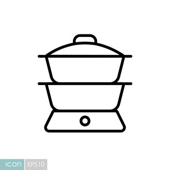 Double boiler vector icon. Kitchen appliance