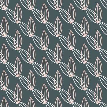 Seamless repeating pattern with floral elements in pastel colors