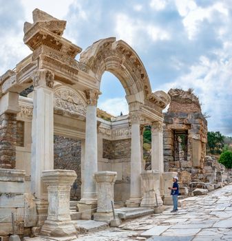 Temple of Hadrian in the ancient Ephesus, Turkey