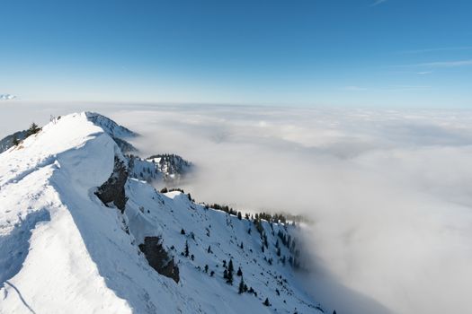 Snowshoe tour on the Hochgrat in the Allgau