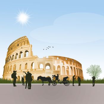 illustration of the colosseum