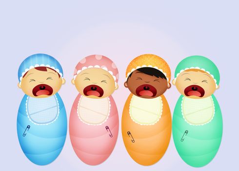 illustration of babies cries