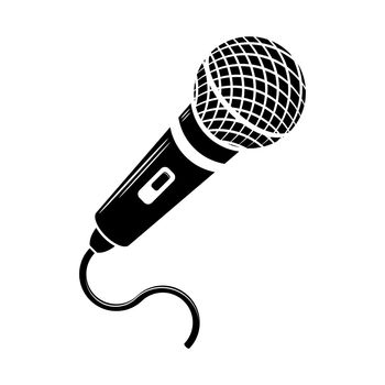 Retro Microphone Icon Isolated on White Background