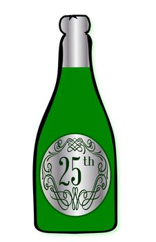25th Celebration Wine Bottle