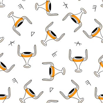 Seamless pattern with ancient Greek pot.