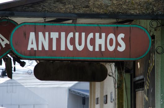 Sign announcing a type of beef in Puerto Montt.
