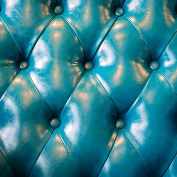 luxury blue genuine leather  upholstery background, classic retr