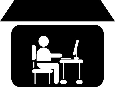 Simple Silhouette Illustration of Work From Home
