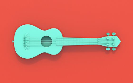 Green soprano ukulele 3D