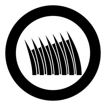 Sharp dorsal fin icon in circle round black color vector illustration flat style image