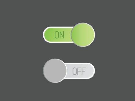 Flat vector icon On and Off Toggle switch button