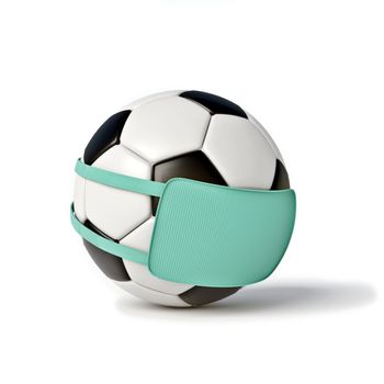 Soccer ball with surgery mask
