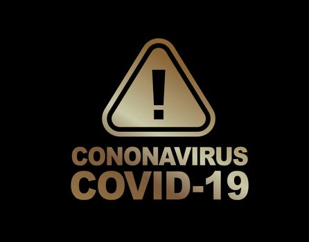 Gradient gold standard bold words coronavirus, covid-19