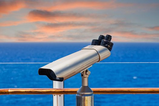 Spotting Scope on Deck of a Cruise Ship