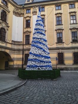 Balloon christmas tree in Wroclaw city