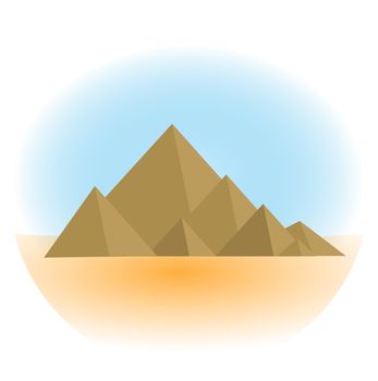 Mountain icon, flat, cartoon style. Jewish religious holiday Shavuot, Mount Sinai concept. Isolated on white background. illustration, clip-art.