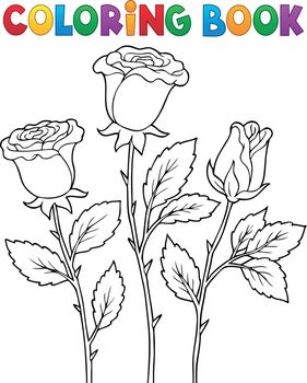 Coloring book rose flower image 1