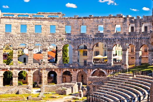 Arena Pula historic Roman amphitheater ruins view