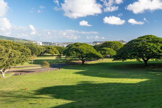 National Memorial Cemetery of the Pacific in the punchbowl crater on Oahu