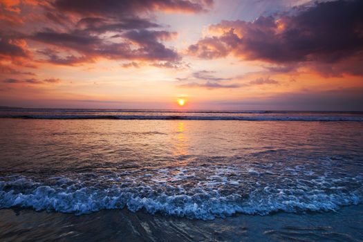 Amazing sunset from Bali beach