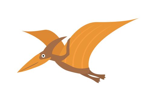 Pterosaur flat style icon. Isolated on white background. illustration