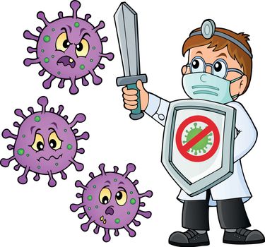 Doctor fighting virus theme image 3