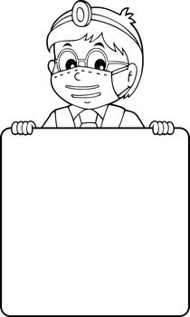 Doctor holding blank panel monochrome image 1