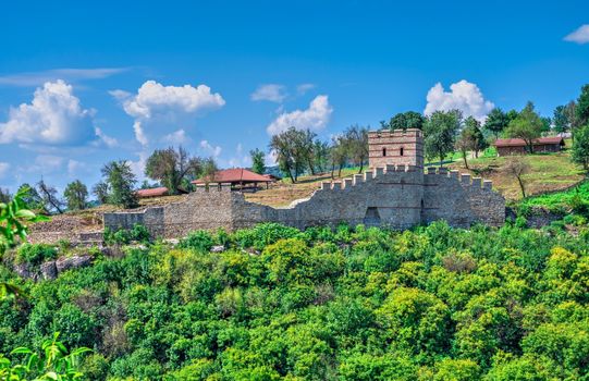 Fortification walls of Tsarevets fortress in Veliko Tarnovo, Bul