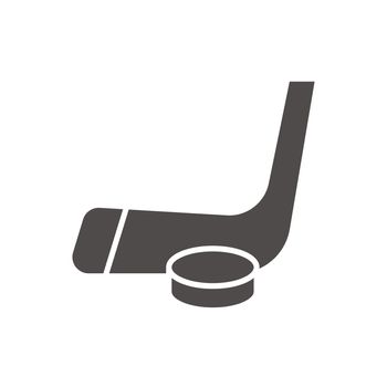 Hockey puck and stick icon
