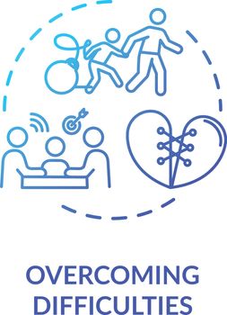 Overcoming difficulties concept icon