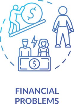 Financial problems concept icon