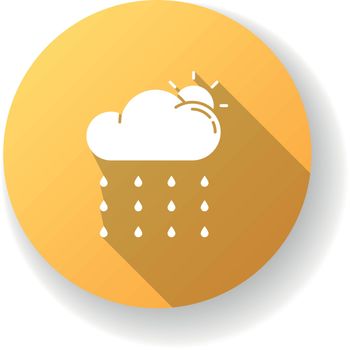 Drizzle yellow flat design long shadow glyph icon