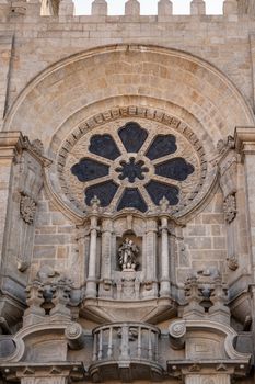 Window above main entrance to the Porto Cathedral