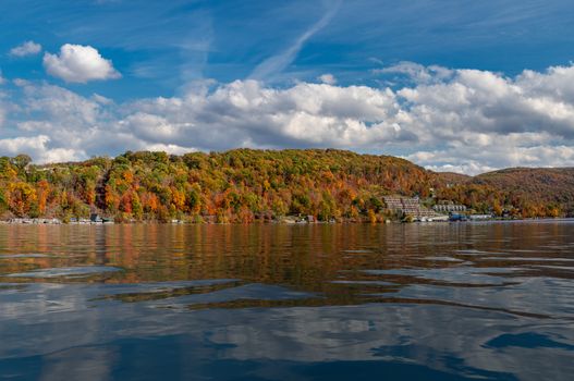 Fall colors on Cheat Lake in Morgantown West Virginia