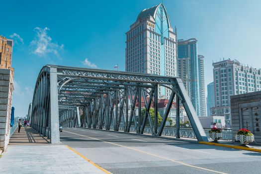 Shanghai China, Sep 2017:the historical Waibaidu bridge, a steel