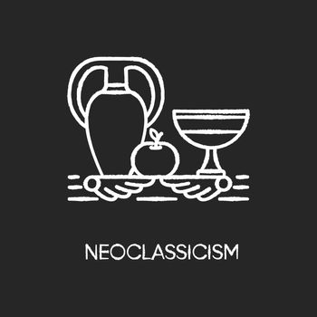 Neoclassicism chalk white icon on black background