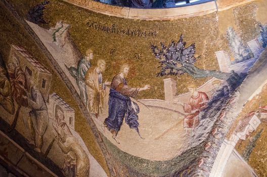 Christ and Blind Beggar, historic Byzantine mosaic